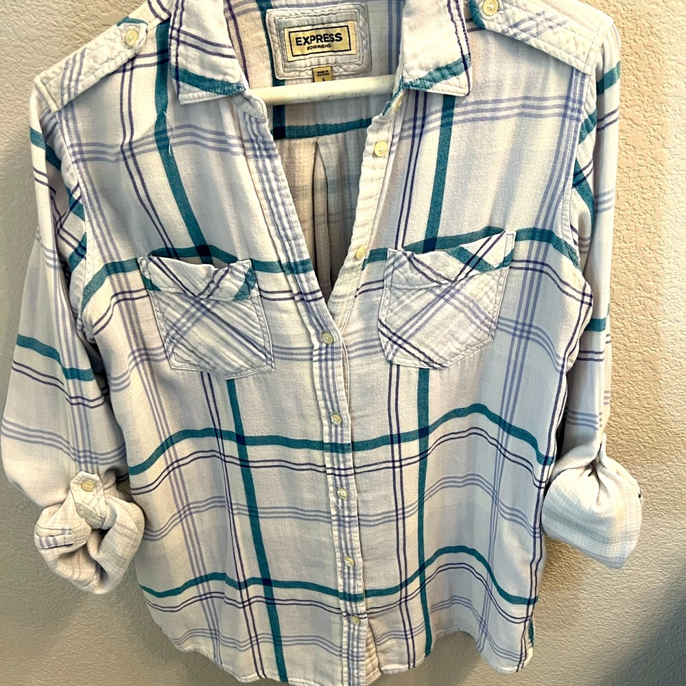 Express plaid boyfriend shirt - size small